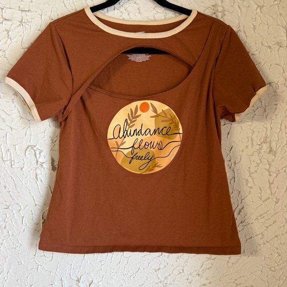 pink omen Tops - PINK Omen Brown Graphic Tee